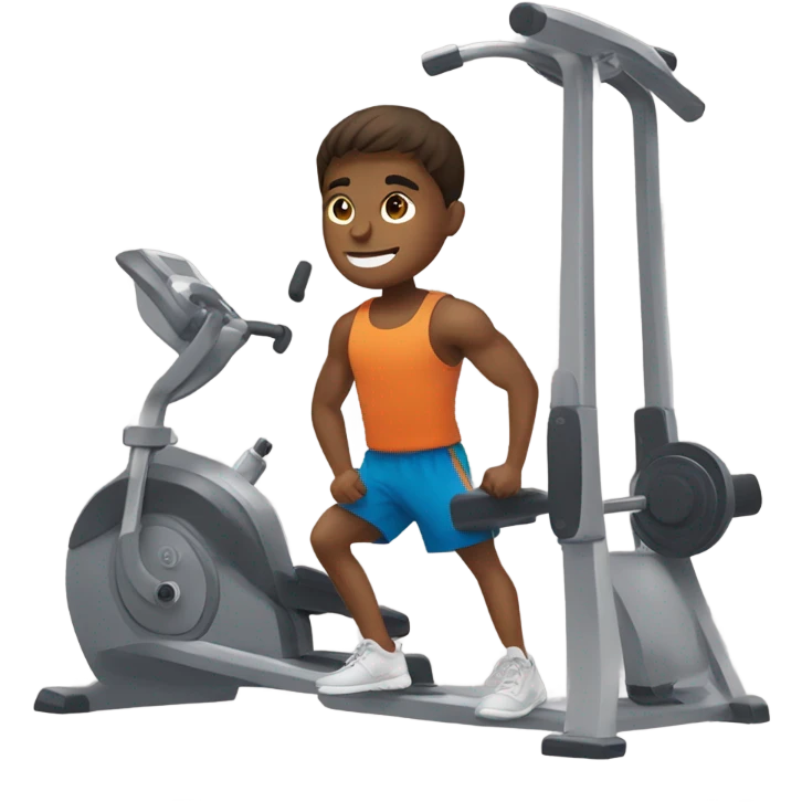 Boy doing gym emoji