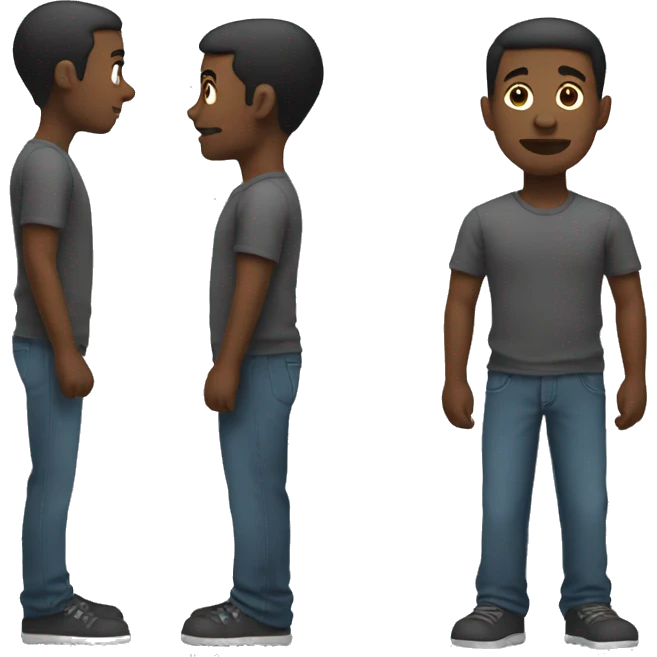 black man standing posture side view emoji