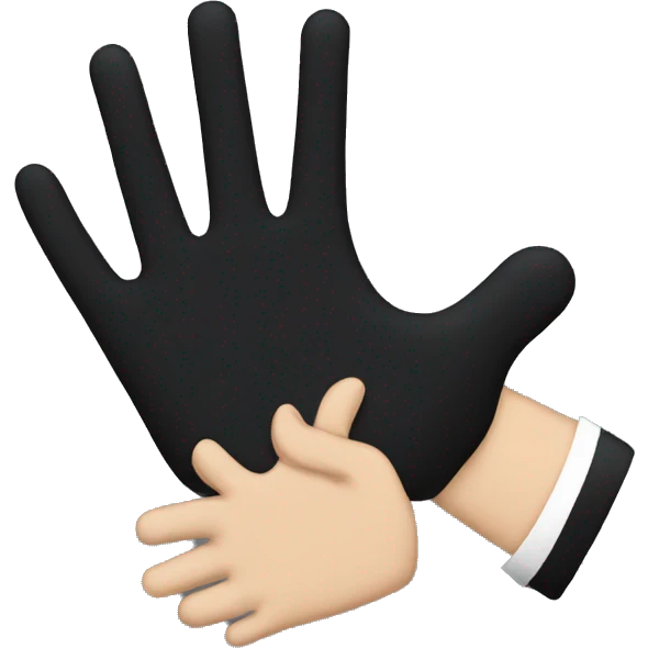 theatre stage hand in all black with com on emoji