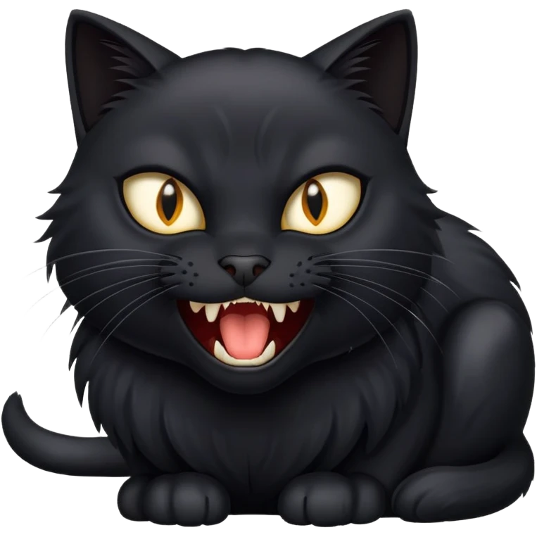 Black cat hissing emoji
