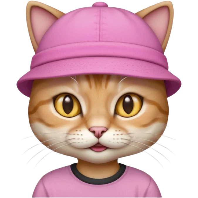 cat with pink hat and shirt emoji