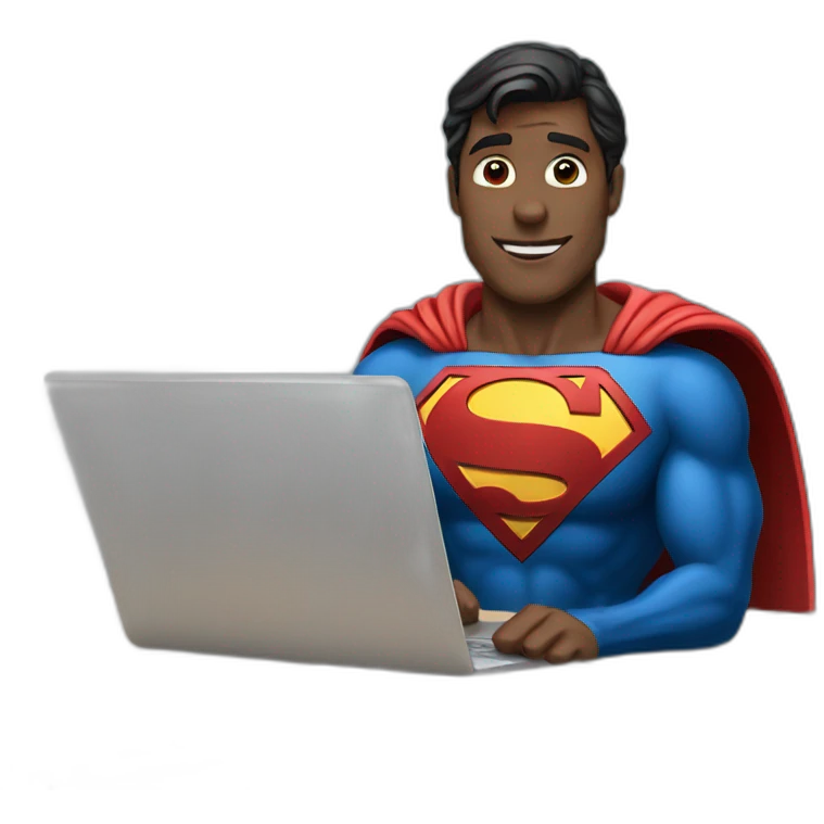superman with laptop emoji