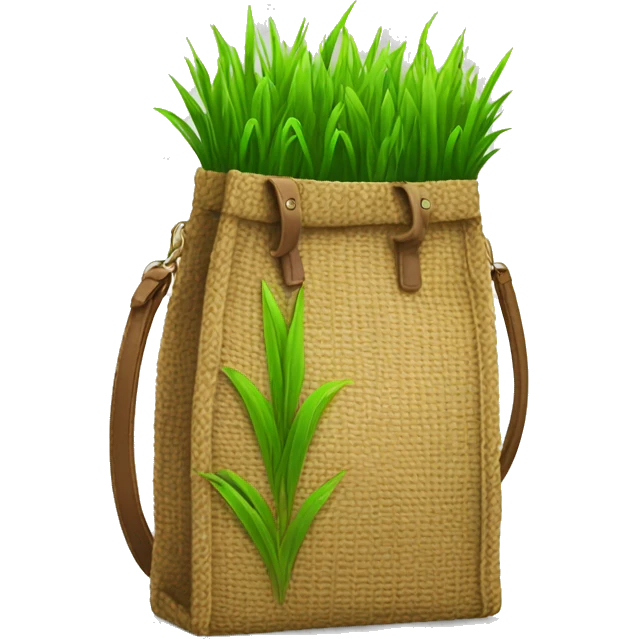 Grass chic bag ios style emoji