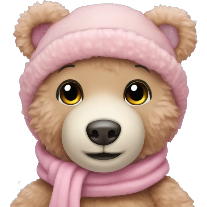 Pink Teddy Bear Winter emoji