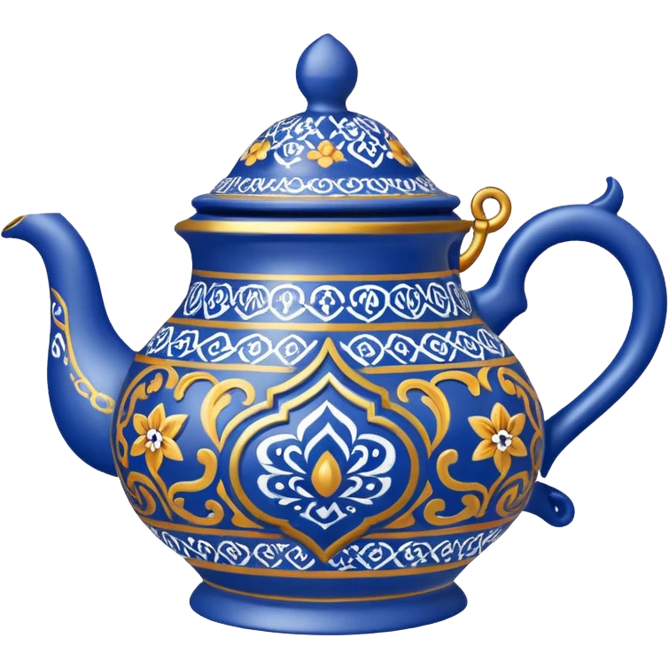 moroccan style ornamented blue teapot emoji