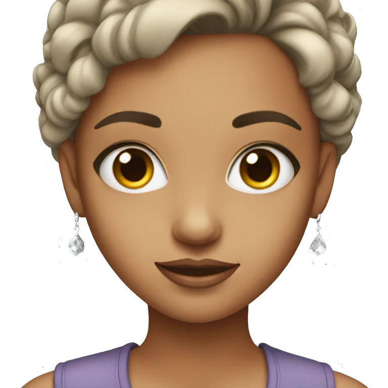 girl with grey eyes and earrings emoji