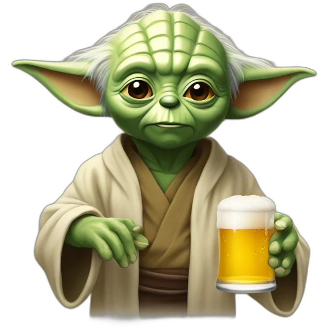 Yoda qui boit une bière emoji