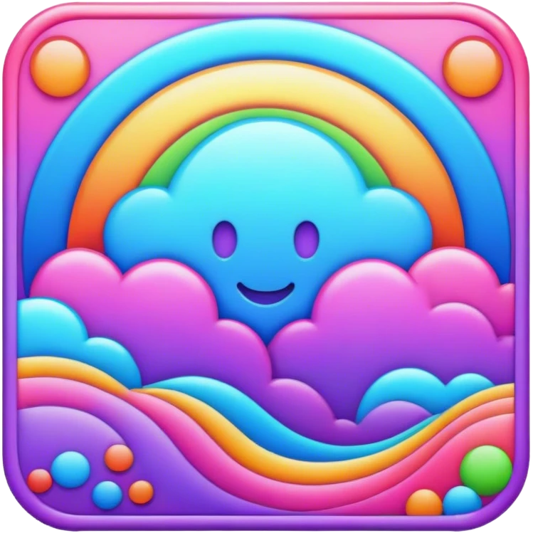 Psychedelic colored Border line emoji