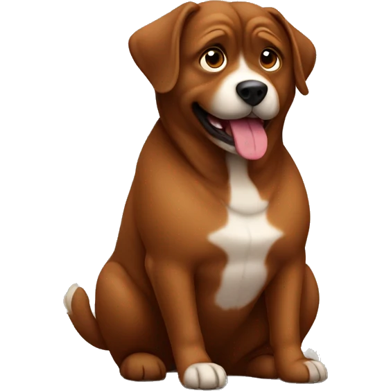 Fat brown round dog sitting  emoji