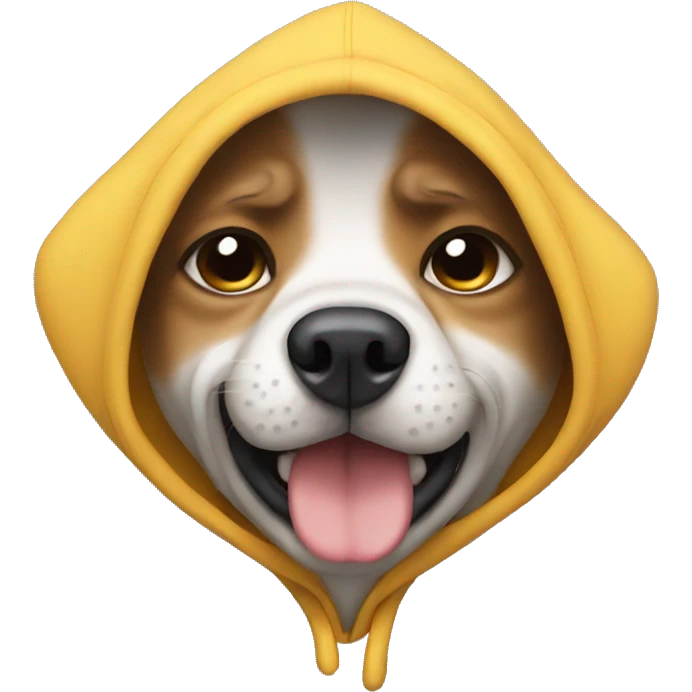 Dog crying in hoodie emoji