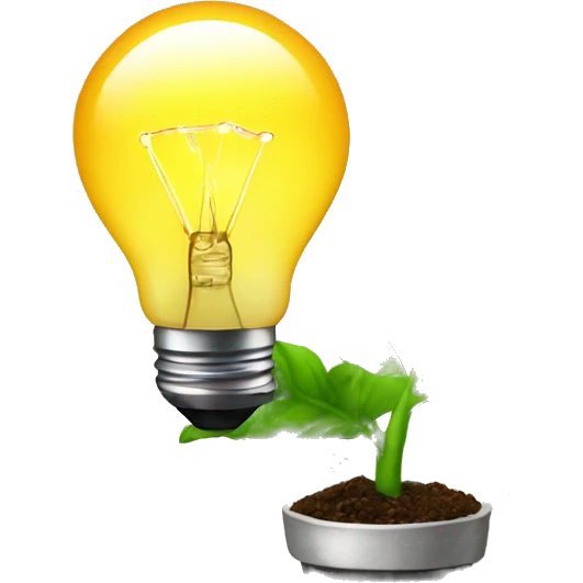 a plant with an idea lightbulb emoji