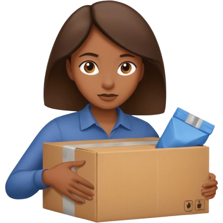 택배박스를 포장하는 여자 emoji