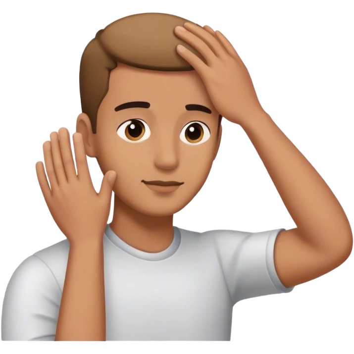 A hand patting a male’s head to show care and affectionate  emoji