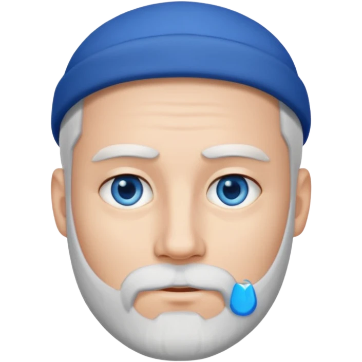 모자를 쓰지 않은 흰수염 젊은 청년 emoji