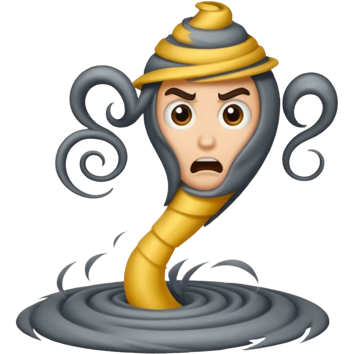 tornado with feary expression  emoji