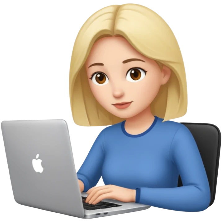 Mujer trabajando en lap emoji