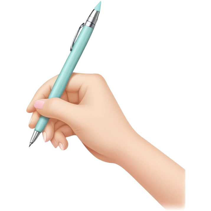 hand holding and writing with a pastel colored pen emoji
