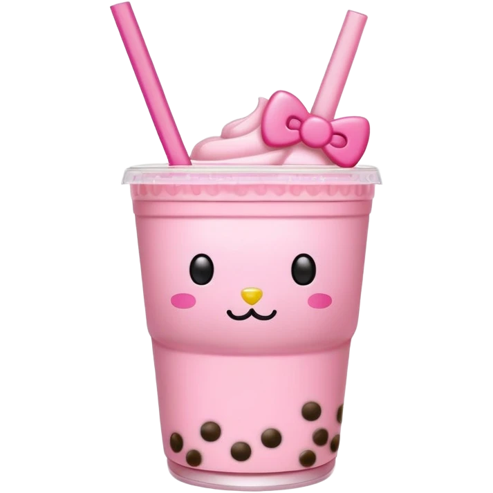hello kitty boba tea emoji