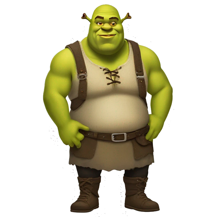 shrek with a baddie body with nails  emoji