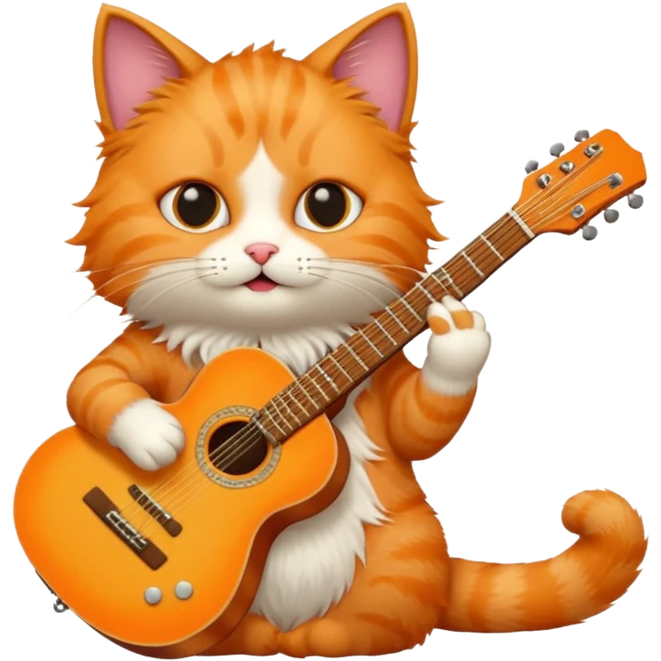 Cat playing a guitar emoji