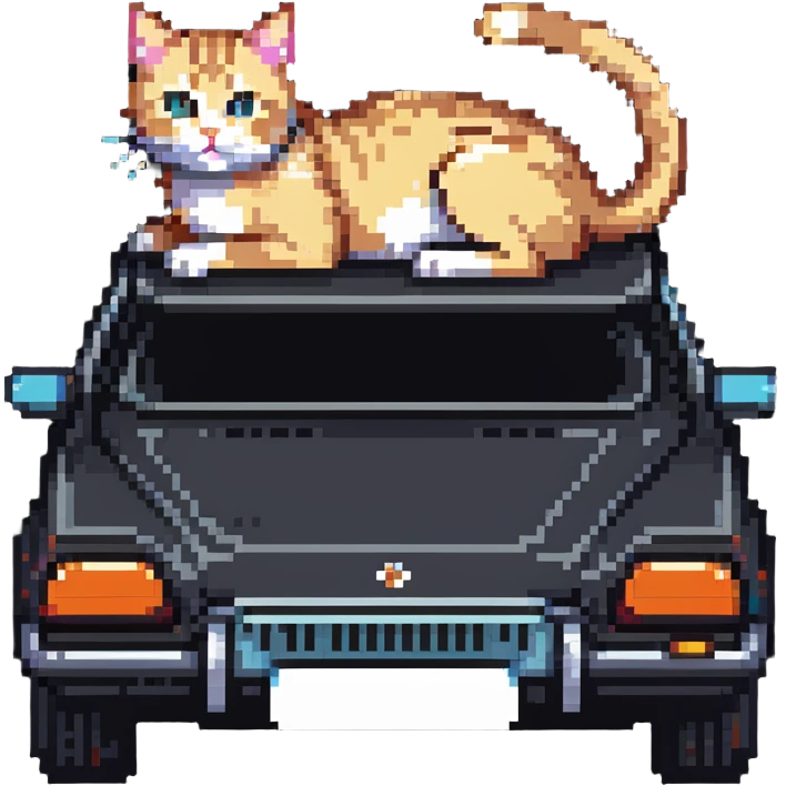 a cat on top of a car emoji