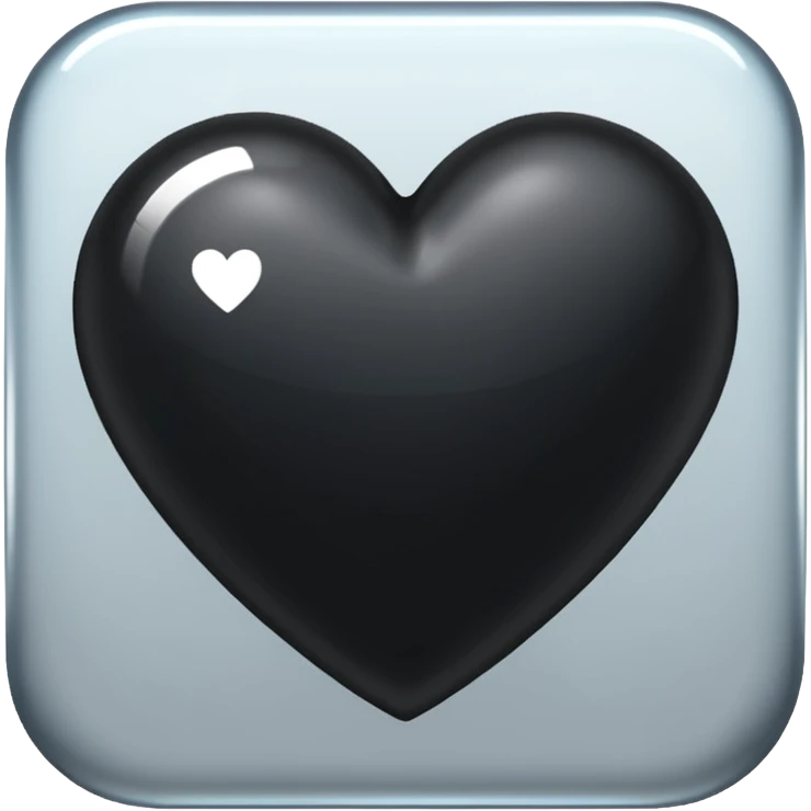 black heart with a glossy finish emoji