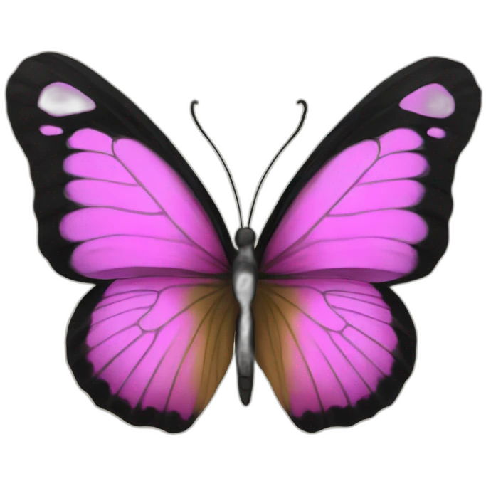 Mariposa texto negra emoji