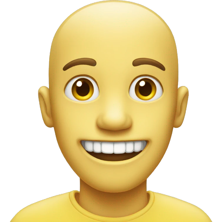 Smiling emoji with yellow bone in mouth emoji
