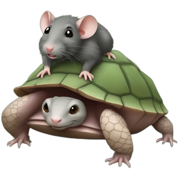 Rat sur tortue emoji