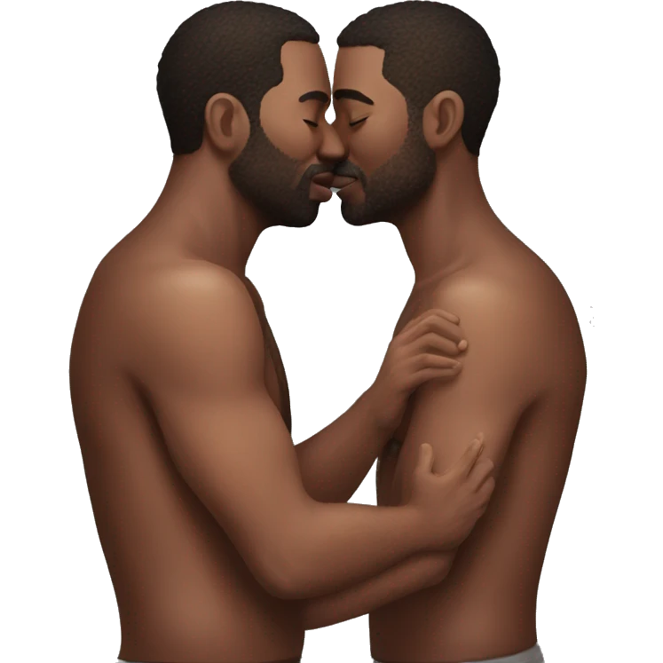 2 men kissing with no shirts  emoji