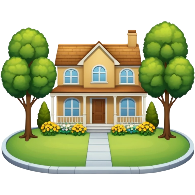 front yard house with no flowers garden and parking lot emoji