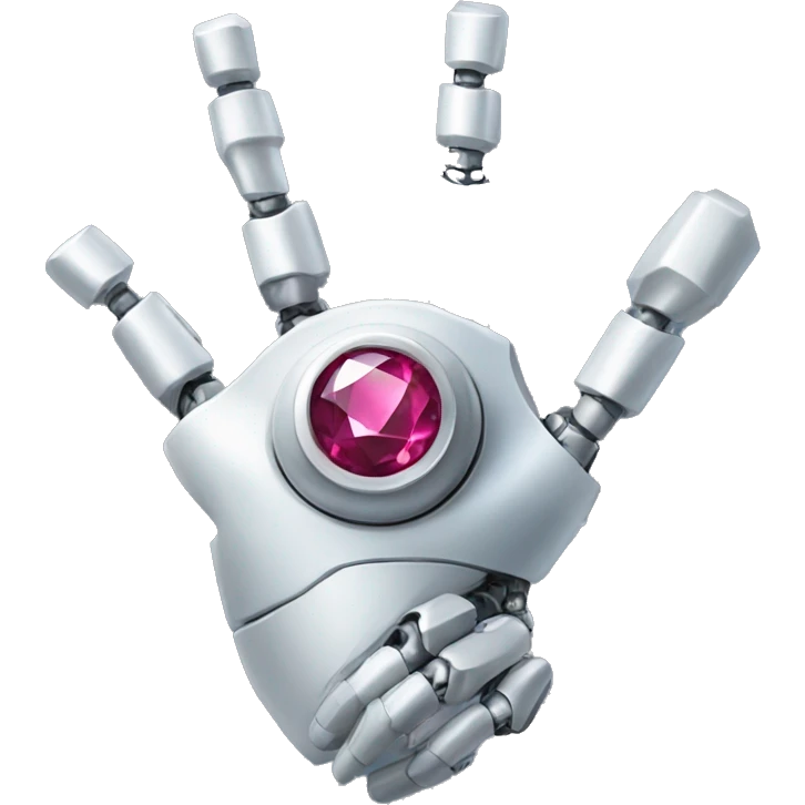 a robotic hand with a gem emoji