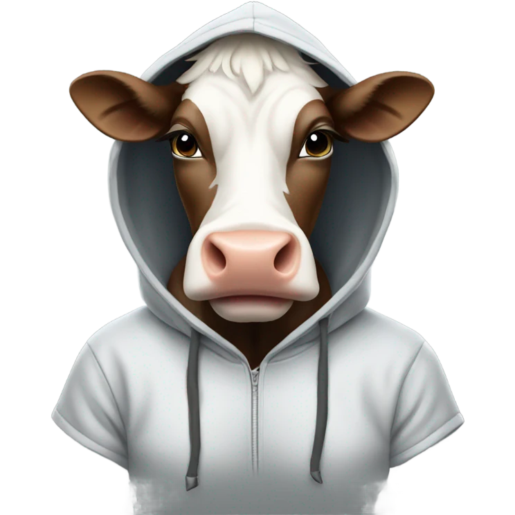Cow wearing hoodie emoji