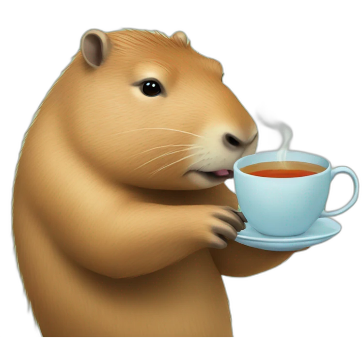 Capybara with tea emoji