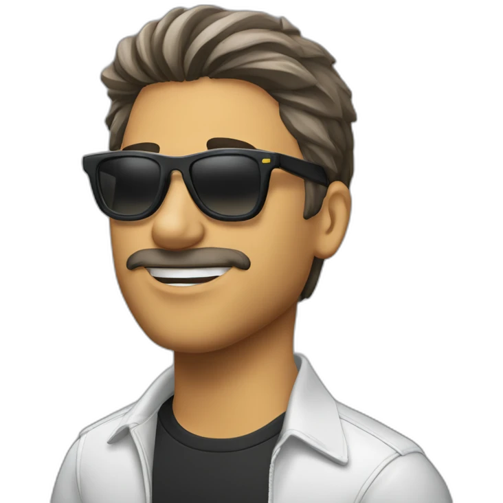 guitarrista moreno con gafas emoji