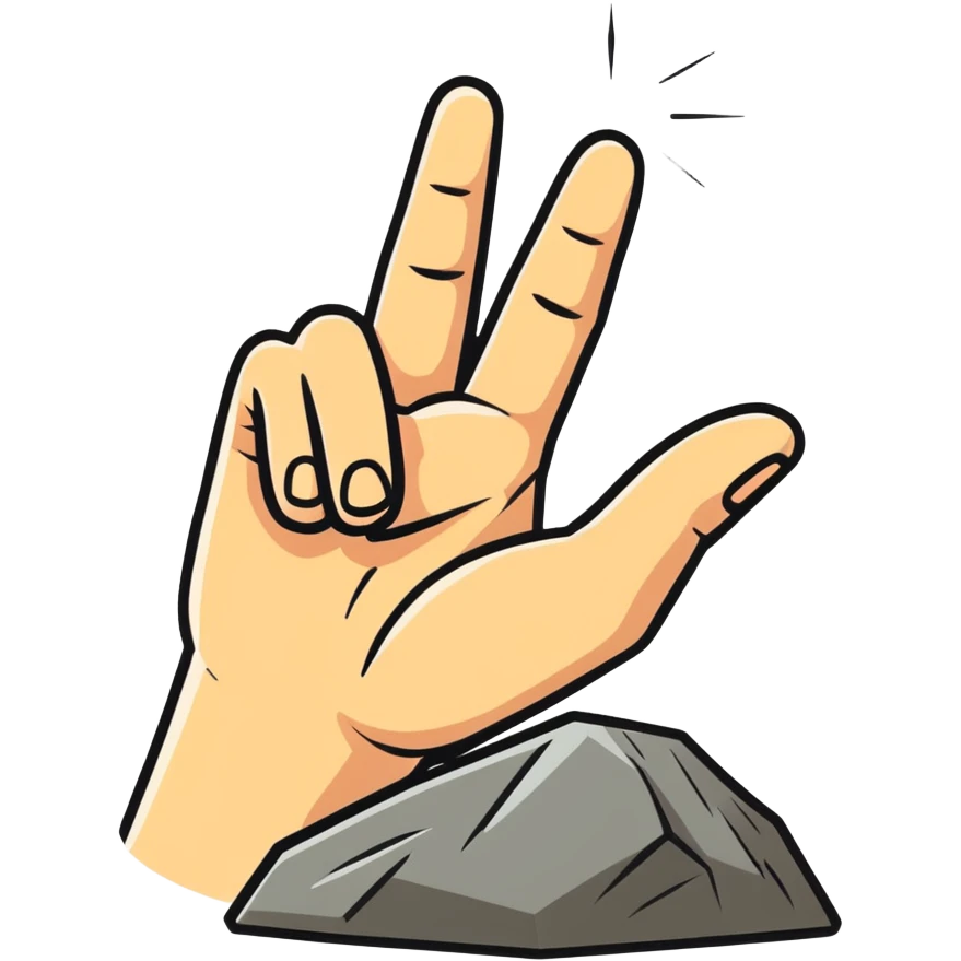 Rock on hand gesture with light skin tone for final slide emoji