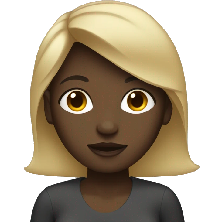 dark skinned blonde girl, whole body shown emoji
