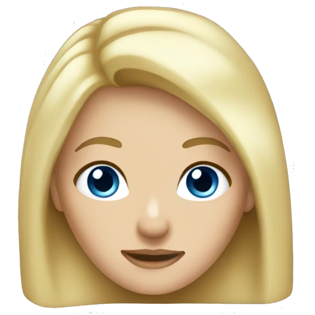 Blonde hair blue eyed lady emoji