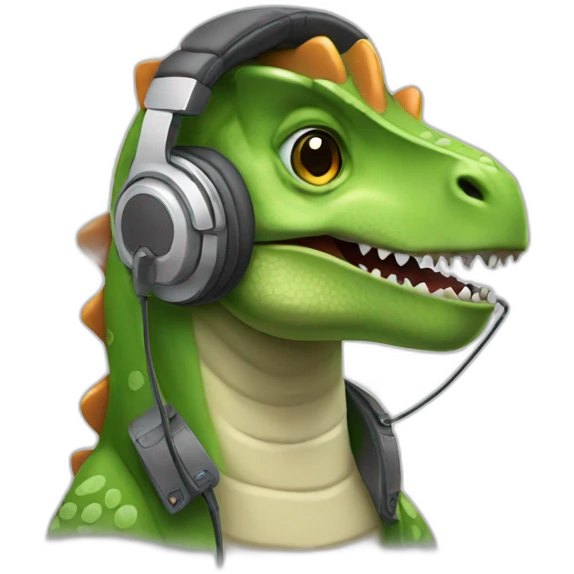 techsupport dinosaur in headphones emoji