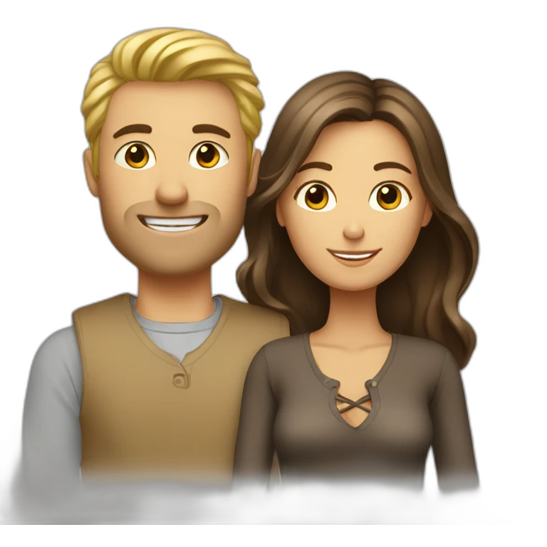 Homme blond et femme brune emoji