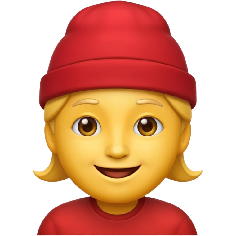make a yellow face emoji with a red hat emoji