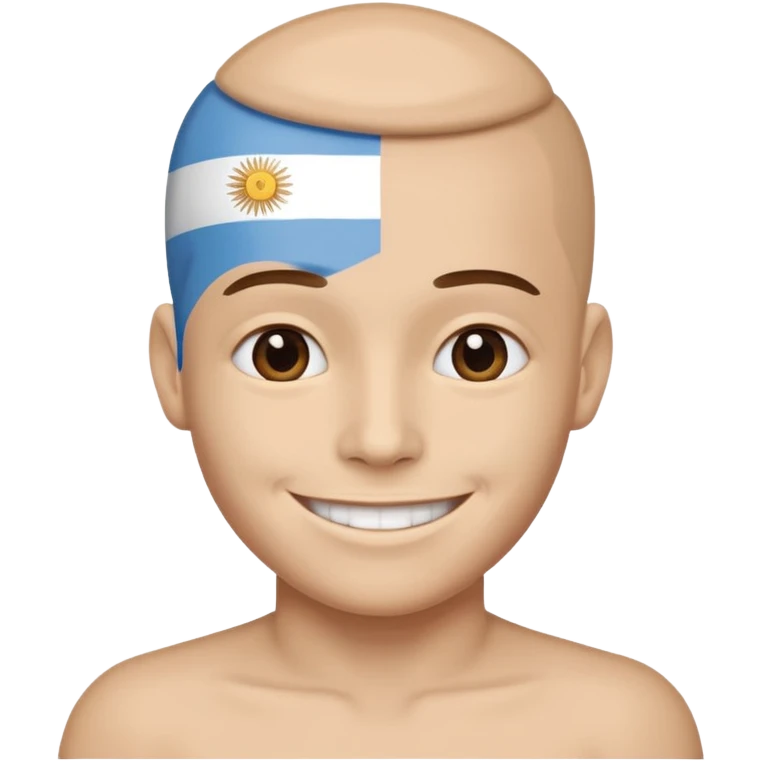 Una persona con la cabeza de la bandera de Argentina emoji