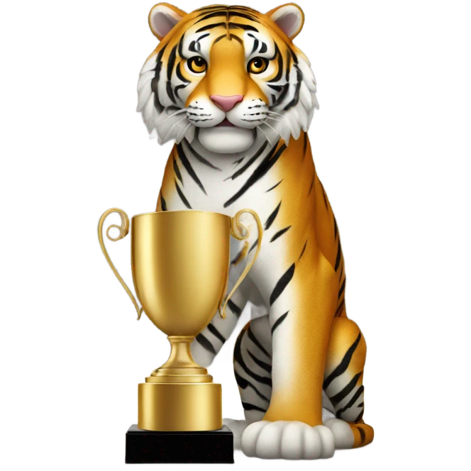 Tiger with a big trophy emoji