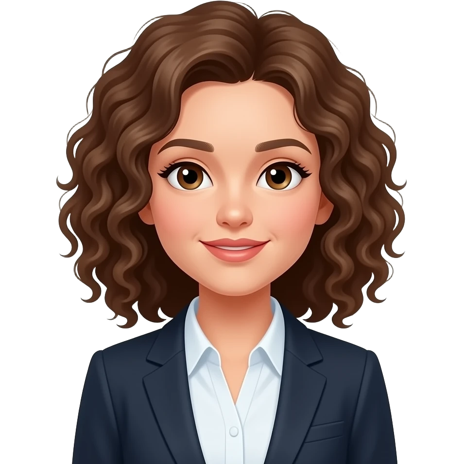 girl with curly brown hair business emoji