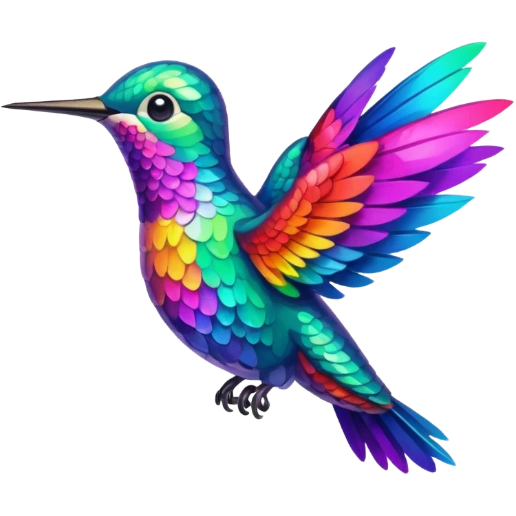 Colorful emoji hummingbird emoji