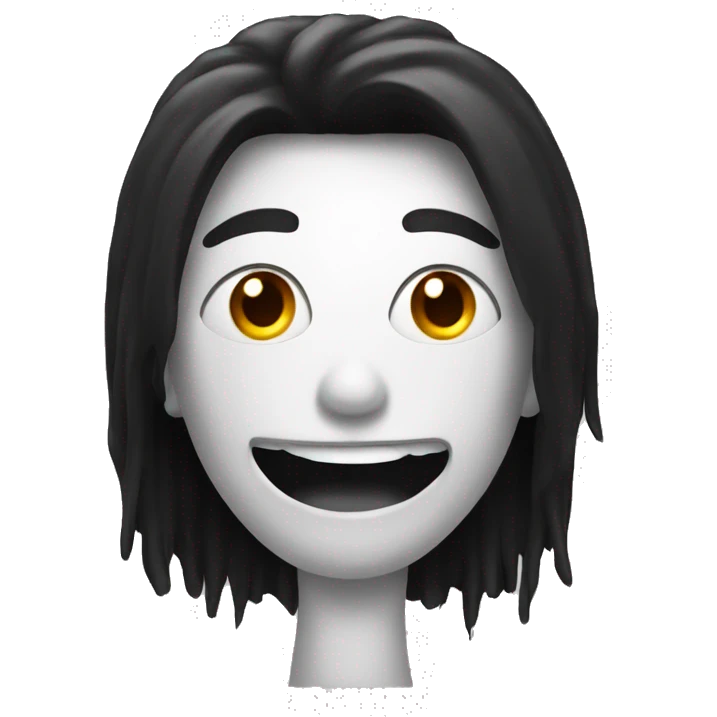 Crazy head in toilet with long neck and black hair emoji