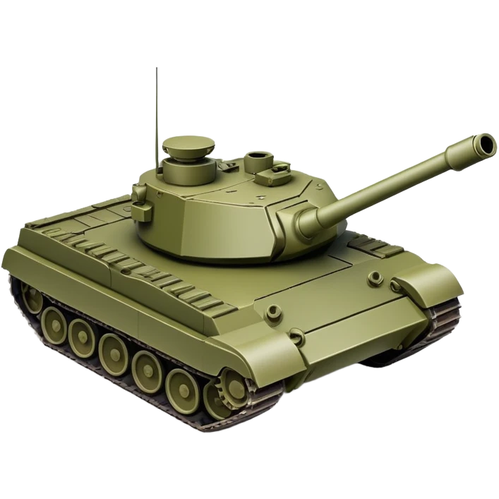Military battle tank with gun turret and treads emoji