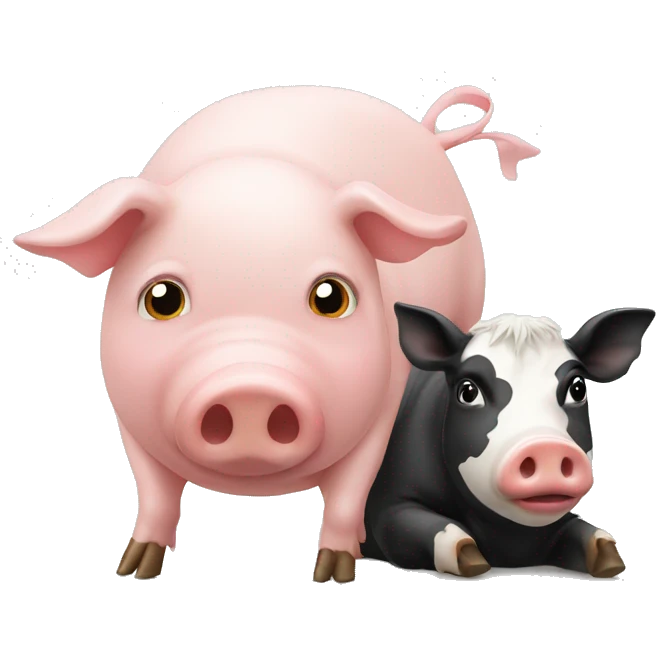 Pig with cow emoji
