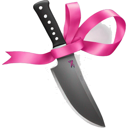 Knife with pink ribbon emoji