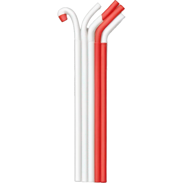 one plastic straw red and white emoji